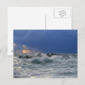 Dunkler Flieder Postkarte (Vorne/Hinten)