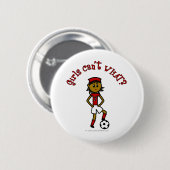 Dunkler Frauenfußball in roter Uniform Button (Vorne & Hinten)