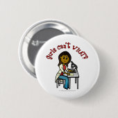 Dunkler Frauenwissenschaftler Button (Vorne & Hinten)