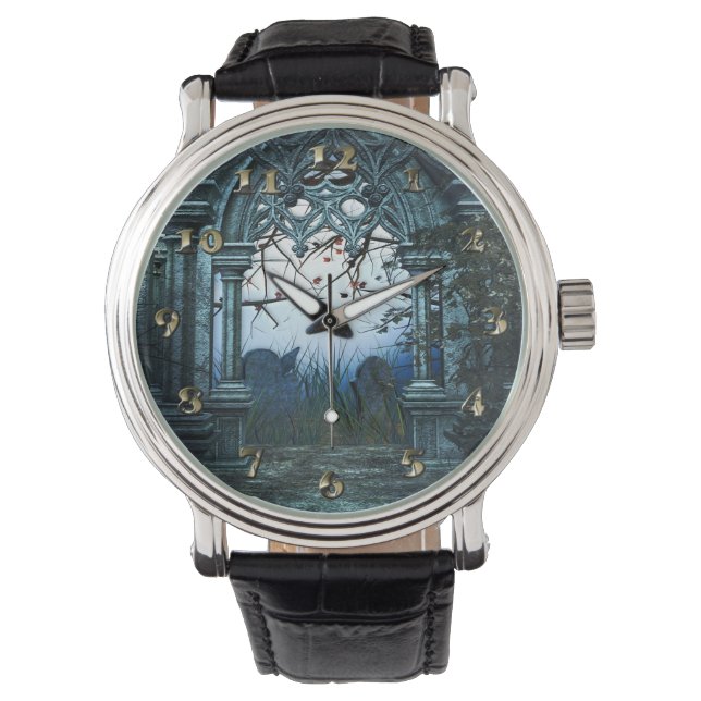 Dunkler Friedhof Armbanduhr (Vorderseite)
