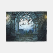 Dunkler Friedhof Fleecedecke (Vorderseite (Horizontal))