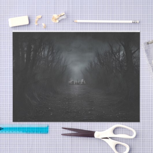 Dunkler Friedhof Friedhof Halloween Decoupage Seidenpapier (Handwerk)