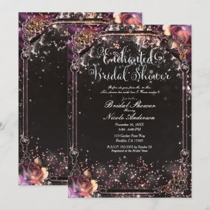 Dunkler Funkel Glitter Glam Licht Brautparty Einladung