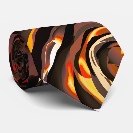 Dunkler Garten Herbstglühen Blume Fall Neck Tie Krawatte (Gerollt)