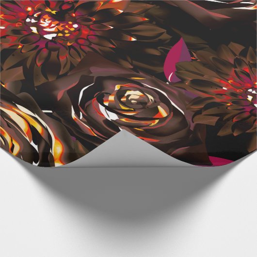 Dunkler Garten Herbstglühen Blume fallen Weddinga Geschenkpapier (Ecke)