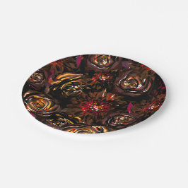 Dunkler Garten Herbstglühen Blume Hochzeit im Herb Pappteller