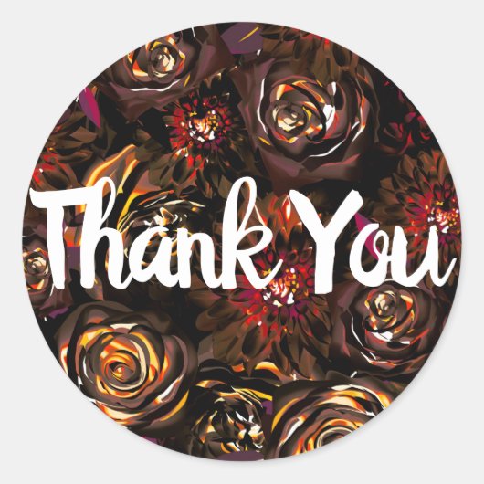 Dunkler Garten Herbstglühen Blume Hochzeit im Herb Runder Aufkleber (Vorderseite)