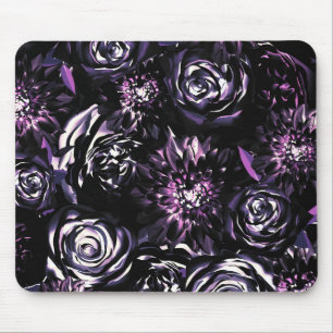 Dunkler Garten Verzaubernde Lila Glamour Blumen Mousepad