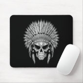 Dunkler gebürtiger Zuckerschädel mit Kopfschmuck Mousepad (Mit Mouse)