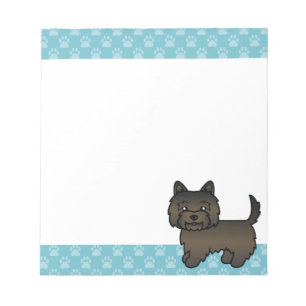 Dunkler Gescheckter Cairn Terrier Cartoon Hund Notizblock