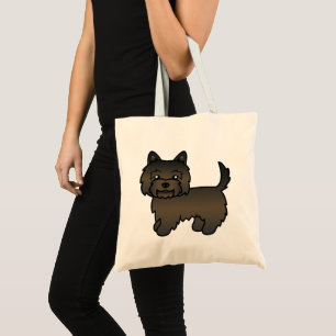 Dunkler Gescheckter Cairn Terrier Cartoon Hund Tragetasche