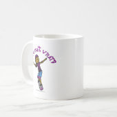 Dunkler Girl-Skater mit Helm Kaffeetasse (Vorderseite Links)