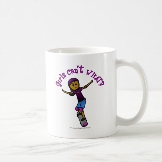 Dunkler Girl-Skater mit Helm Kaffeetasse (Rechts)