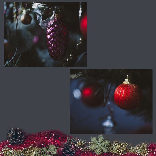 Dunkler Glamour Weihnachtsschmuck Bilderwand Sets