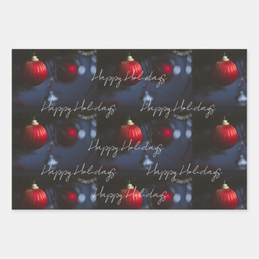 Dunkler Glamour Weihnachtsschmuck Geschenkpapier Set (Vorderseite 2)