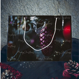 Dunkler Glamour Weihnachtsschmuck Große Geschenktüte