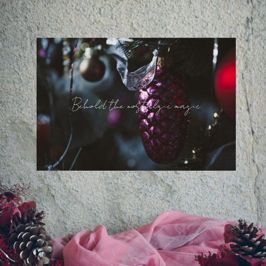 Dunkler Glamour Weihnachtsschmuck Poster