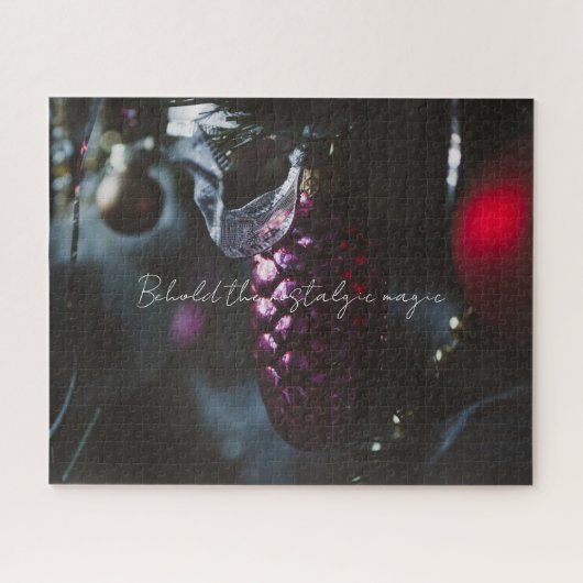 Dunkler Glamour Weihnachtsschmuck Puzzle (Horizontal)