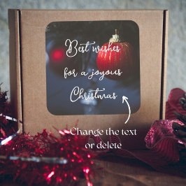 Dunkler Glamour Weihnachtsschmuck Quadratischer Aufkleber