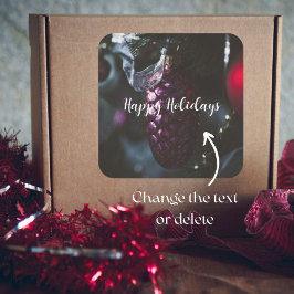 Dunkler Glamour Weihnachtsschmuck Quadratischer Aufkleber