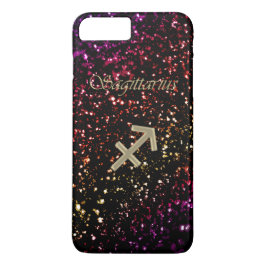 Dunkler Glitzer Zodiac Sagittarius iPhone 7 Plus F Case-Mate iPhone Hülle