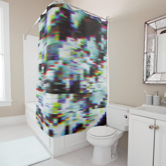 Dunkler glitzernder Hintergrund, Abbildung. Schwar Duschvorhang (Beispiel)