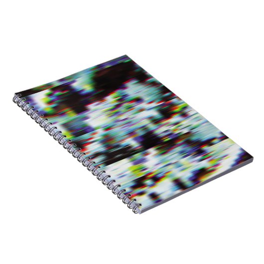 Dunkler glitzernder Hintergrund, Abbildung. Schwar Notizblock (Rechte Seite)