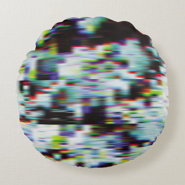 Dunkler glitzernder Hintergrund, Abbildung. Schwar Rundes Kissen (Vorderseite)