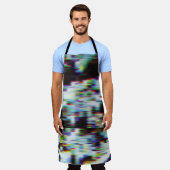 Dunkler glitzernder Hintergrund, Abbildung. Schwar Schürze (Getragen)