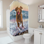 Dunkler Golden Retriever Hund Duschvorhang (Beispiel)