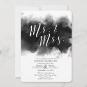 Dunkler Goth Herr und Frau Watercolor Wedding Einladung (Vorderseite)