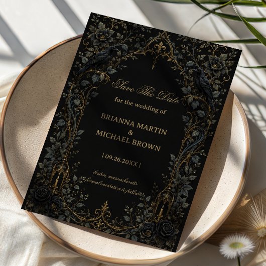 Dunkler Gothic Rabe Save The Date
