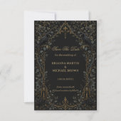 Dunkler Gothic Rabe Save The Date (Vorderseite)