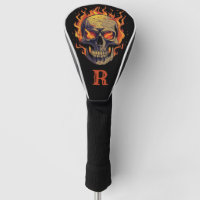 Dunkler gotischer Totenkopf in Flammen Monogramm A