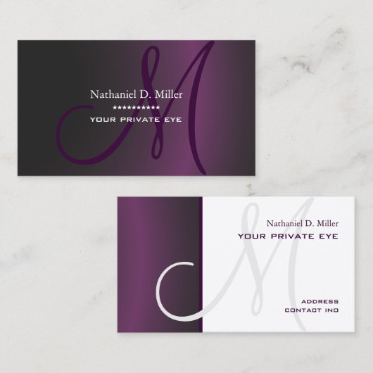 Dunkler Gradient Lila/DIY Visitenkarte (Vorne/Hinten)
