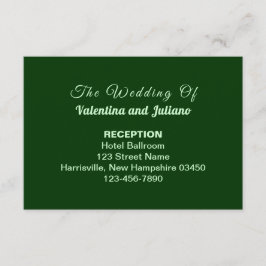 Dunkler grüner Hochzeitsempfangs-Stil in der Typog Begleitkarte
