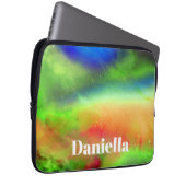 Dunkler grüner Holografischer Himmel mit Individue Laptopschutzhülle (Vorne Rechts)