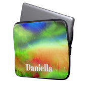 Dunkler grüner Holografischer Himmel mit Individue Laptopschutzhülle (Vorderseite Links)