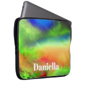 Dunkler grüner Holografischer Himmel mit Individue Laptopschutzhülle (Vorne Rechts)