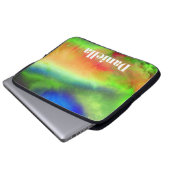 Dunkler grüner Holografischer Himmel mit Individue Laptopschutzhülle (Vorne Knopf)