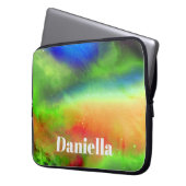 Dunkler grüner Holografischer Himmel mit Individue Laptopschutzhülle (Vorderseite Links)