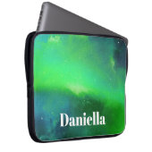 Dunkler grüner Holografischer Himmel mit Individue Laptopschutzhülle (Vorne Rechts)