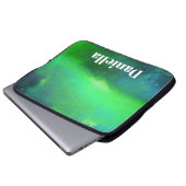 Dunkler grüner Holografischer Himmel mit Individue Laptopschutzhülle (Vorne Knopf)