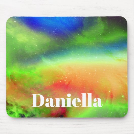 Dunkler grüner Holografischer Himmel mit Individue Mousepad (Vorne)