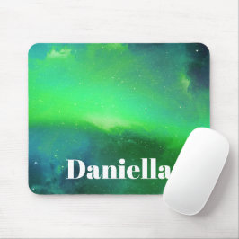 Dunkler grüner Holografischer Himmel mit Individue Mousepad