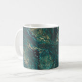 Dunkler grüner Marmor: Luxuriöse Textur. Kaffeetasse (Vorderseite Links)