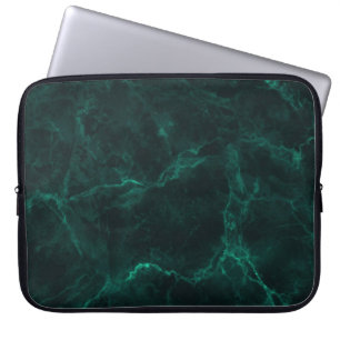 Dunkler grüner Marmor, nahtlose Textur. Laptopschutzhülle