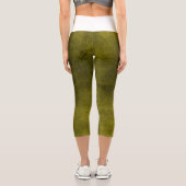 Dunkler Grunge - Gelb Capri Leggings (Rückseite)
