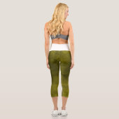 Dunkler Grunge - Gelb Capri Leggings (Rückseite)