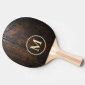 Dunkler Hackklotzstein Monogramm Tischtennis Schläger (Seitenansicht)